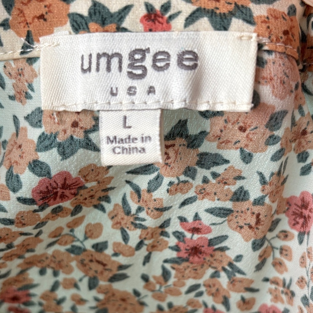 Umgee Sz L BOHO Floral Long Sleeve Maxi Dress NWOT - Picture 6 of 6